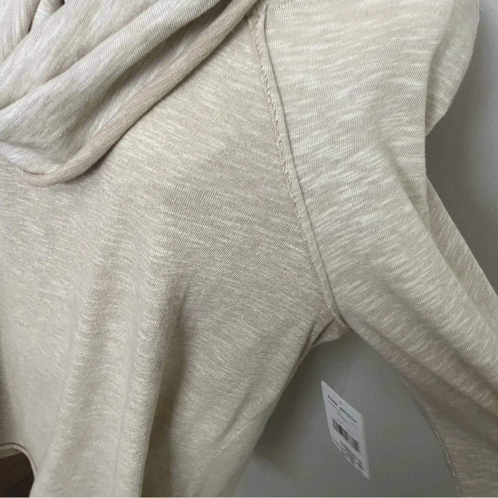 Free People Beach Top Tunic Two Body Corps Deux Cowl Relaxed Fit Lounge Oatmeal - Picture 6 of 15